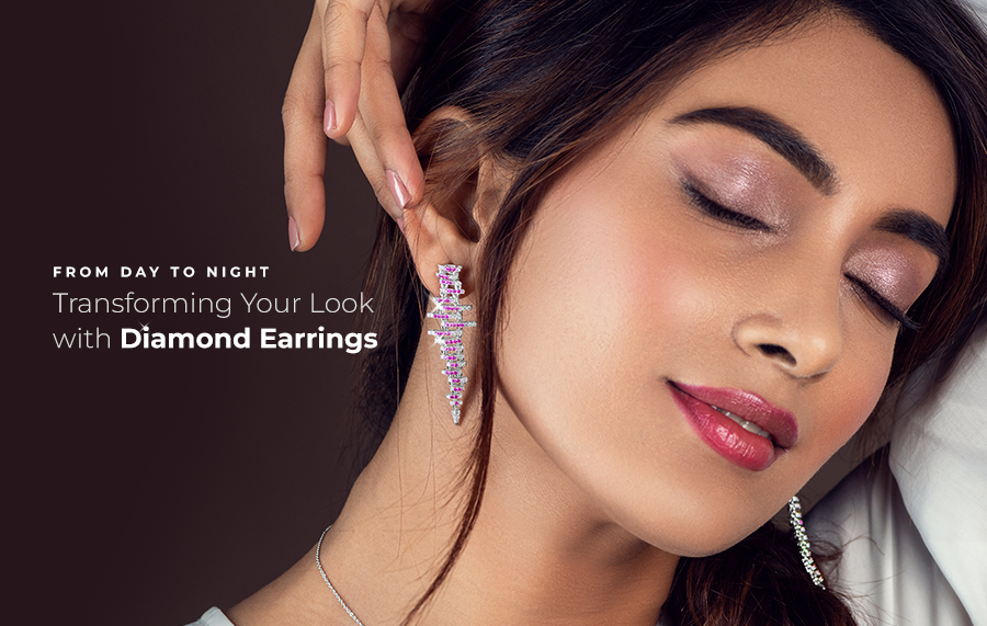 Transforming look with diamond earrings