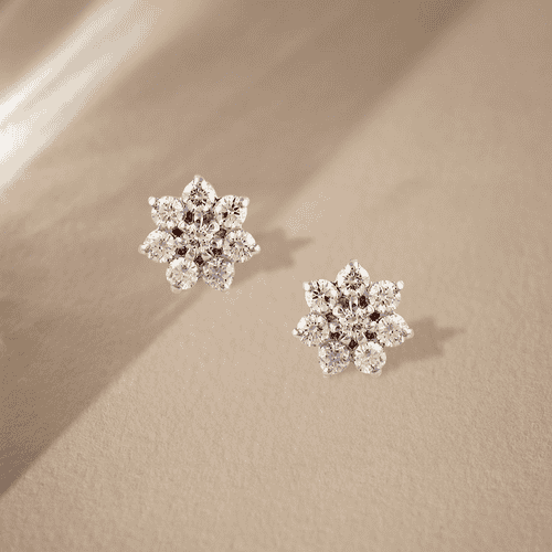 Baby Girl Baby Diamond Earrings White Gold Diamond Infant Diamond