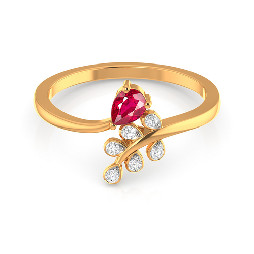 Ruby Gold Look Ladies Ring - Dazzle Accessories