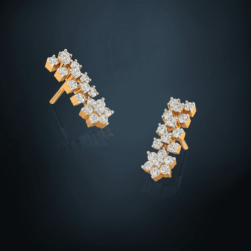 Buy Silver Geometric Diamond Earrings online at best prices