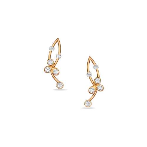 Abstract Diamond Gold Earrings Buy 18kt Yellow Gold Diamond