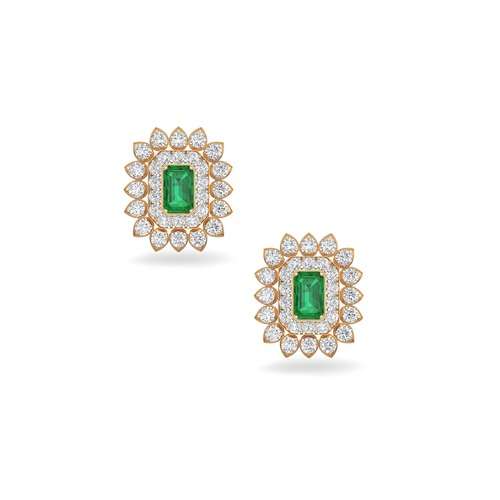 Green Diamond Ear Studs Buy 18kt Yellow Gold Diamond Diamond